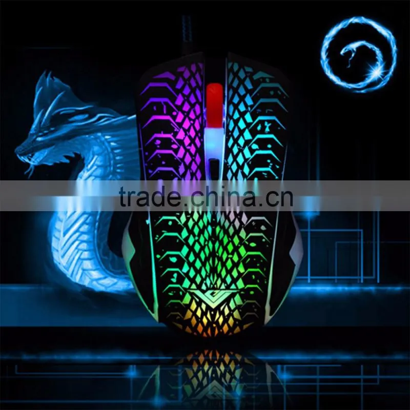 Adjustable 1200 1600 2400 DPI 6 Buttons Game Mouse with Backlight Plug and Play