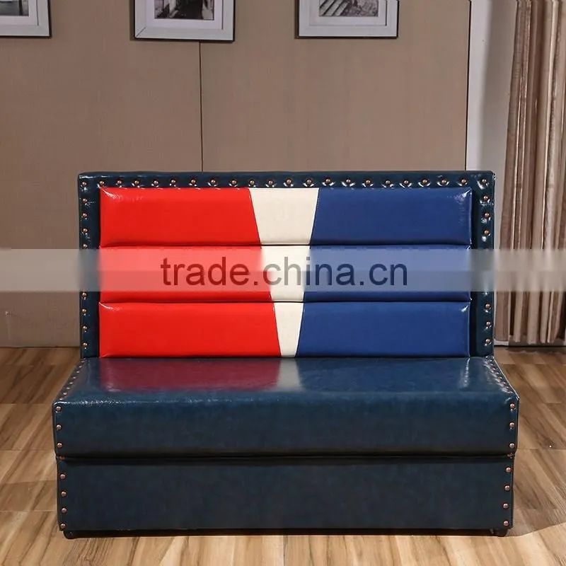 Custom made English style leather booth sofa seat furnuture used for restaurant cafe furniture