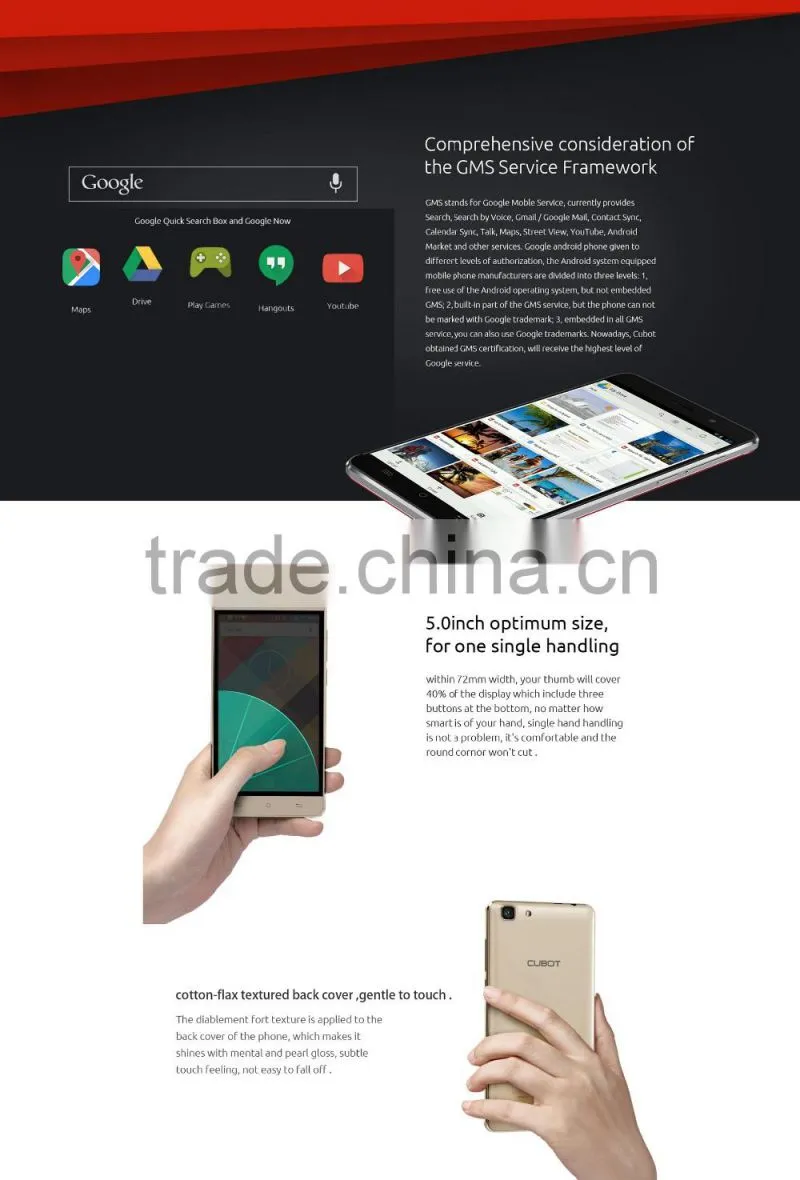 Cubot Rainbow 3G Smartphone Android 6.0 5.0 inch HD Screen MTK6580 Quad Core 1.3GHz 1GB RAM 16GB ROM Gravity Sensor