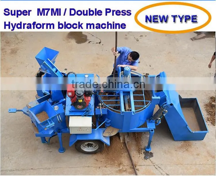 M7MI Super manual compressed earth block machine,diesel engine block and brick making machine,hydraform brick making machine
