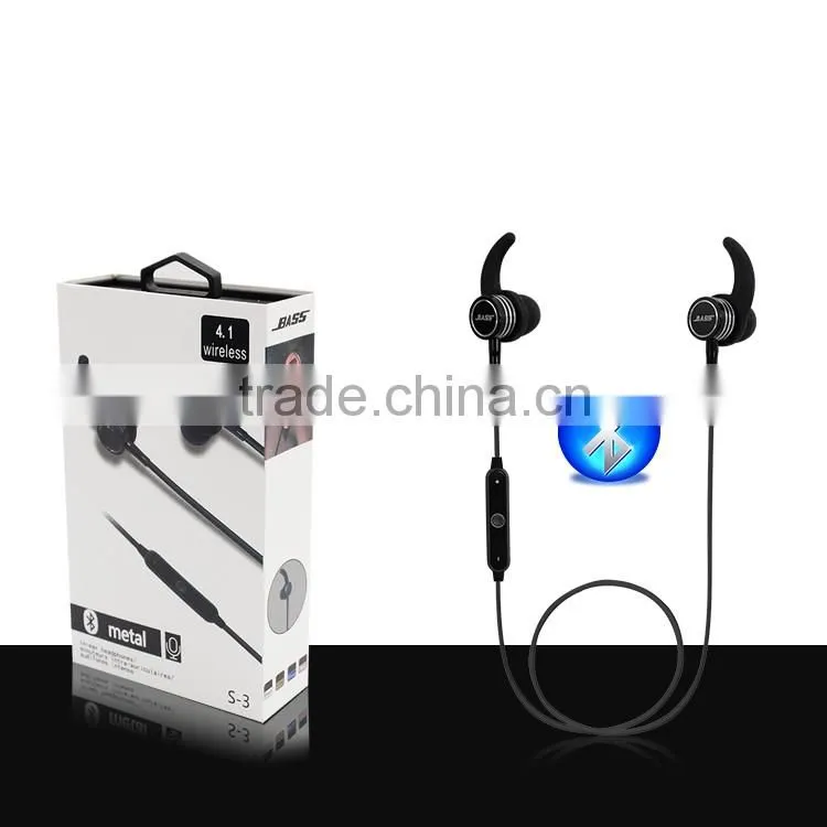 SNHALSAR S-3 consumer electronics Metal Sports bluetooth earphones, bluetooth headphone, Mobile earphones