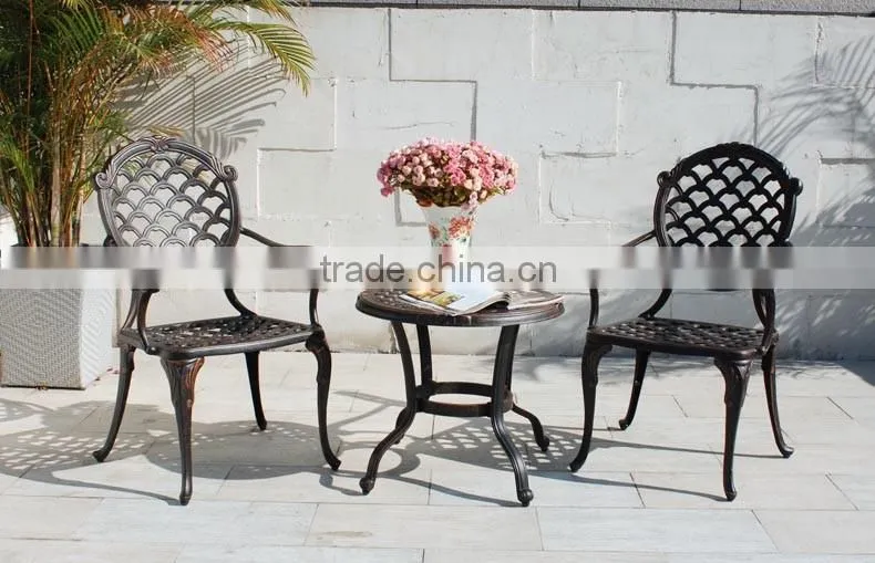 New Design Patio Furniture Cast Aluminum Bistro Table Set Outdoor Furniture
