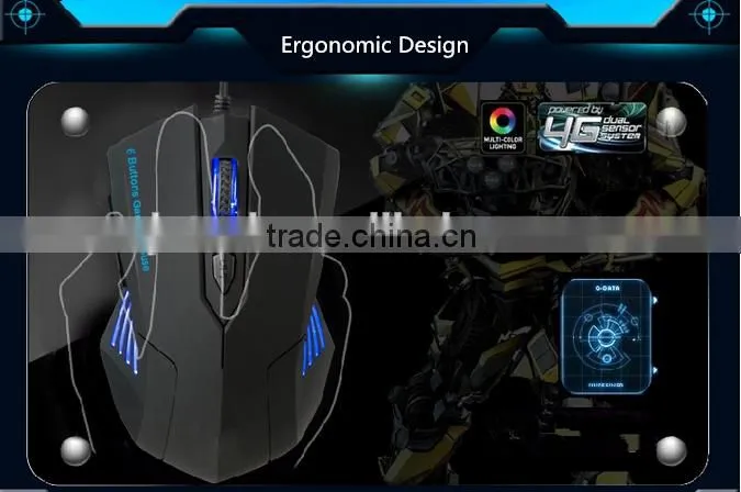large pretty light up gaming computer mouse
