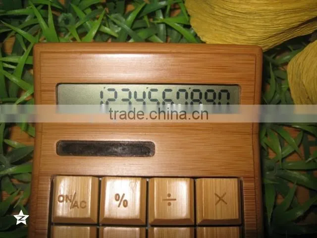 Solar Charge Bamboo Calculator Wood calculator unique for christmas gift