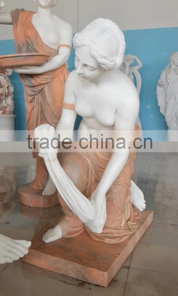 Hand Carved Life Size Marble Statue of Apollo Bath