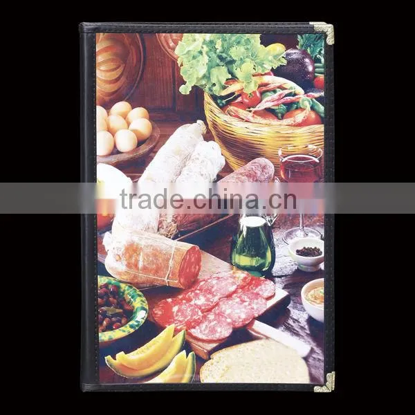 Leather custom fashion hotel menu cover for hotel using