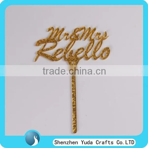Happy Birthday Silhouette Mirror Gold Acrylic Cake Topper