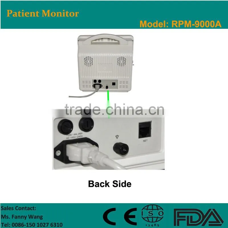 Factory price !!CE approved 12.1" TFT display 6-Parameter portable multiparameter patient monitor with factory price