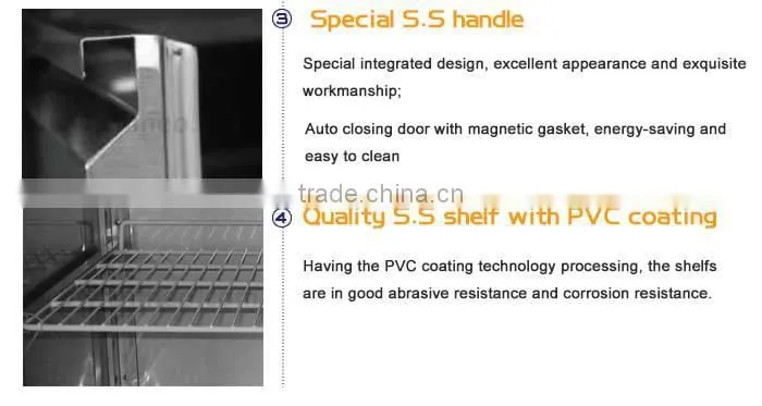 #304 Stainless Steel Under Counter Refrigerator/Industrial Refrigeration Equipment/Bar Style Refrigerator