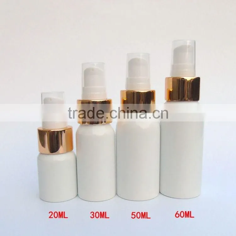 Wholesale 20ml-300ml aluminum Cosmetic packaging lotion bottles aluminum pump bottles for skincare cream