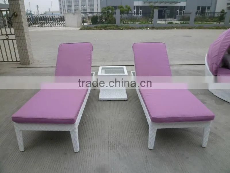 Modern design outdoor furniture rattan chaise lounge (CF698L)
