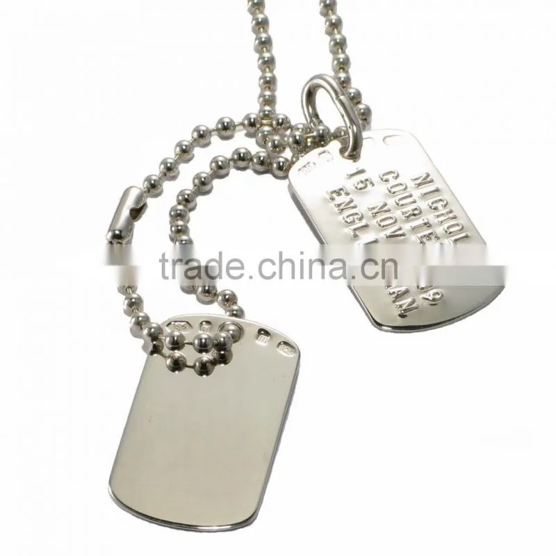 Blue Zinc alloy Metal dog tag