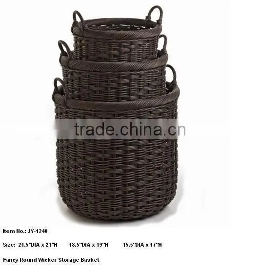 2016 wholesale cheap willow trash can baskets with with handle