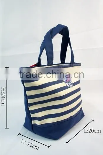 Canvas Oversized Simple Style Top Handle Tote Handbag, Fashion Stripe