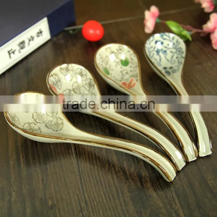 SP-1545 Haonai High quality ceramic spoon, ceramic soup spoon