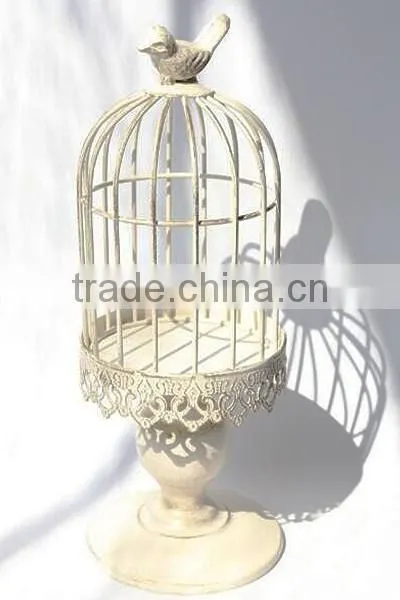 DIY personalized metal bird cage shaped candleholder