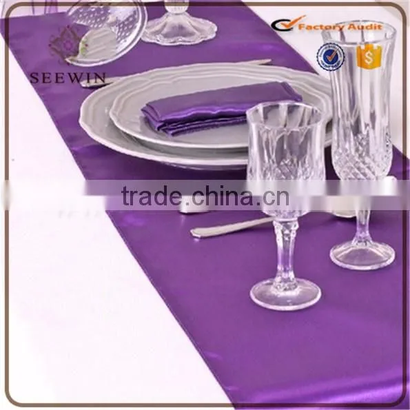 royal slippery waterproof satin table runner for wedding/party /home use