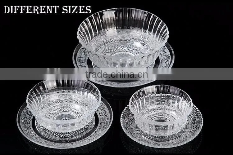 round cheap glass dinner set glass bowl and glass plate for feast wedding