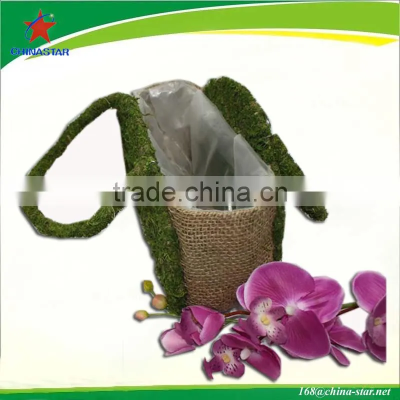 small jute bag for flower arrangement
