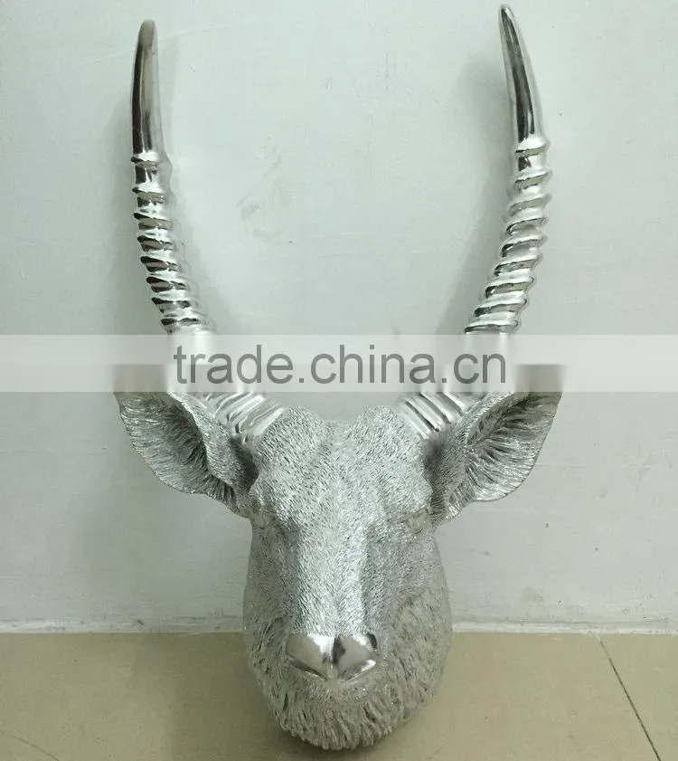 Polyresin goat head sculpture