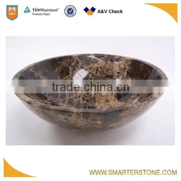 Hot sale dark emperador marble sink for bathroom