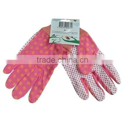 Kids Cotton Gardning Gloves With Mini PVC Dots Palm