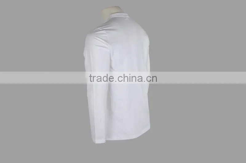 Free Sample Long Sleeves 100% Cotton Screen Printing Plain White Tee Shirt