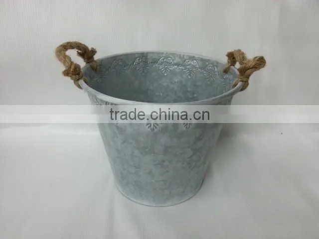 2016 New grey/white wash Metal/tin flower planter pots