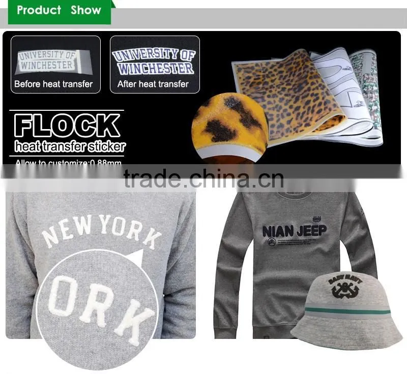 Qingyi best price high quality 3d heat transfer flock for t-shirts
