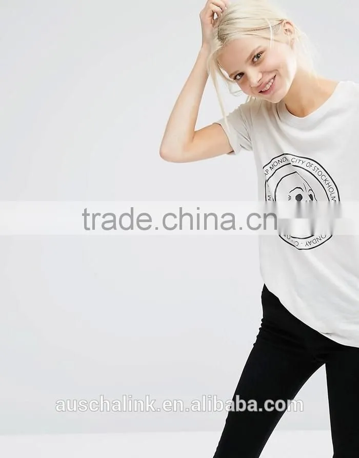 lady custom cheap fashion skull logo t shirt made in china