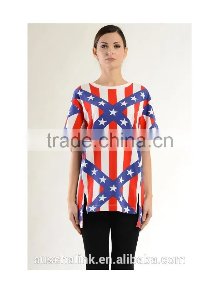 hot sale custom 100 combed cotton t-shirts with star printing