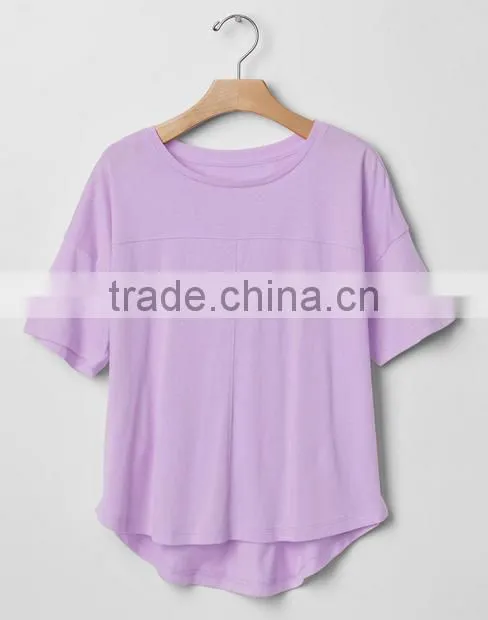 Fashion Custom Rounded Hem Short Sleeve OEM Clothes Cheap Design Kids T-Shirt