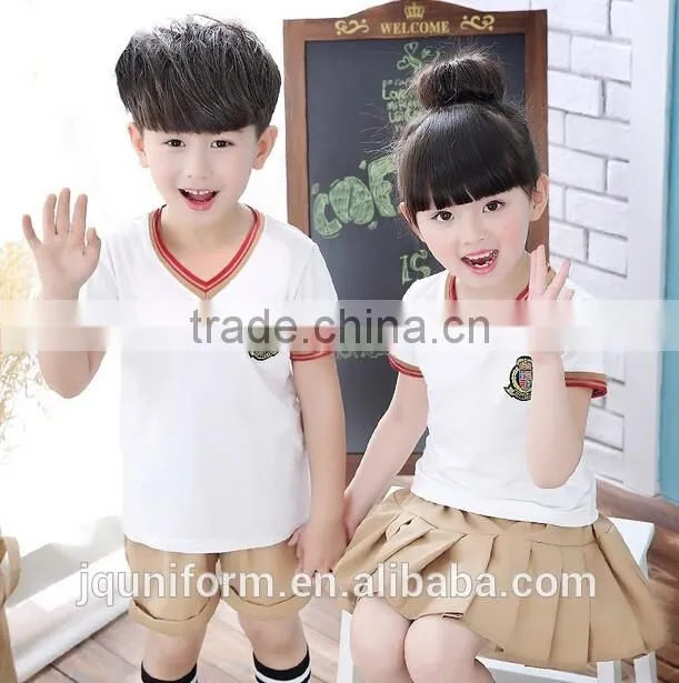 Custom OEM Design New Style Kids Khaki shorts School Uniforms in Public Schools