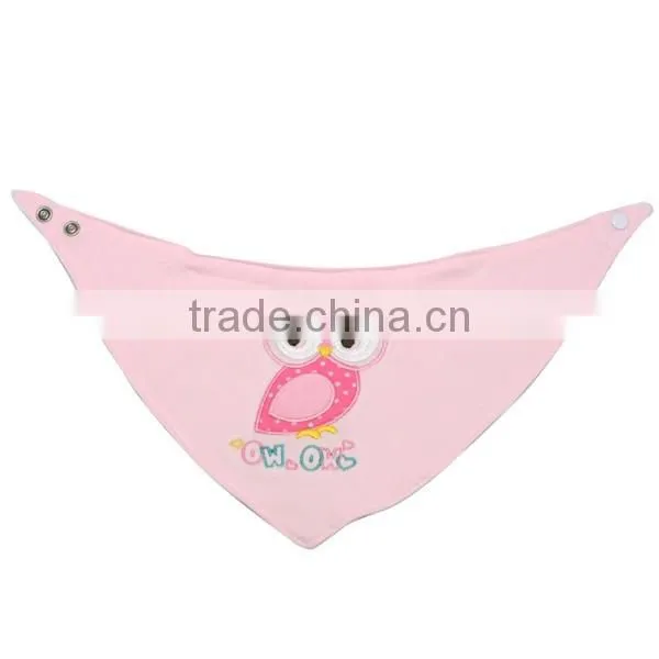 China wholesale baby girls bandana drool bib with snap