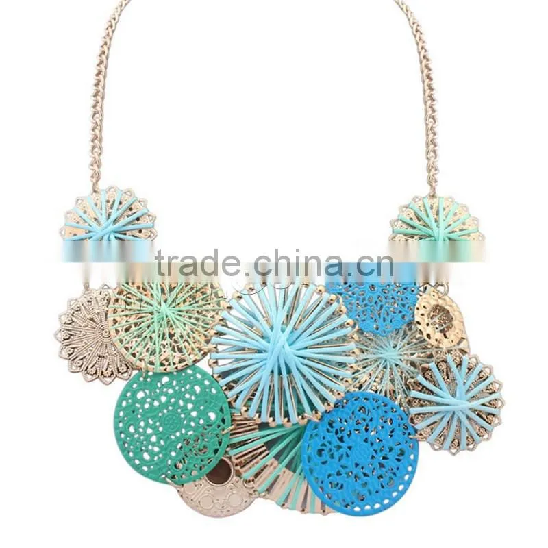 Zinc Alloy Necklace with 2lnch extender chain Flower New Design fashion Jewelry Necklace