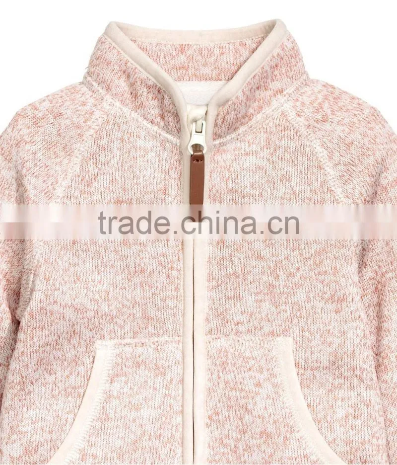 Knit in soft kids jacket polar fleece hoody jacket for gorls