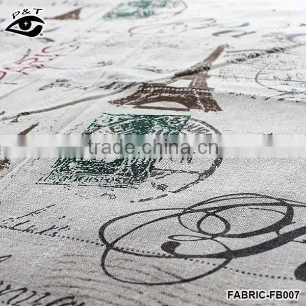 Vintage canvas textile cotton Retro Paris Style Letter Printed Canvas Fabric Linen&Cotton Fabric Household DIY Patchwork Textile