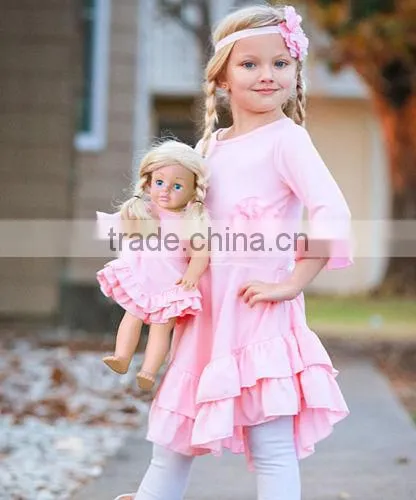 Best Selling Reliable China Supplier Soft Cotton Smocked Triple Ruffle Pants Winter clothing girl halloween ruffle dress