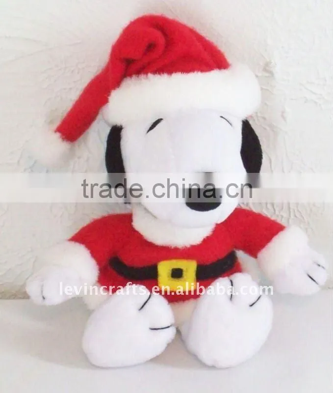 santa snoopy christmas plush doll stuffed dog xmas red clothes