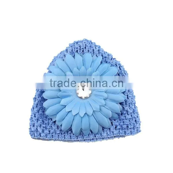 corchet beanies baby hat with flower
