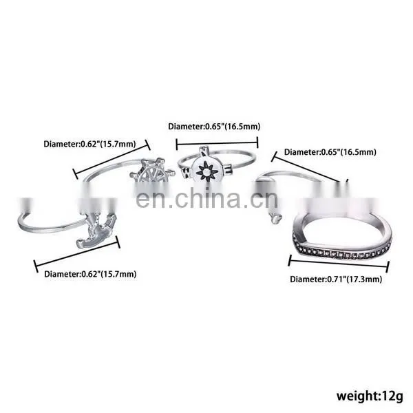 Trendy Personalized Corsair Ring Five Set Ring Wholesale