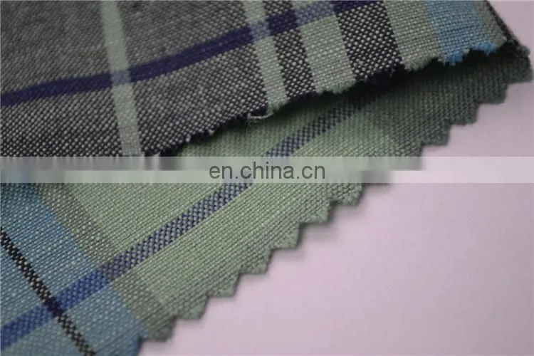 wholesale check linen cotton blend plaid fabric