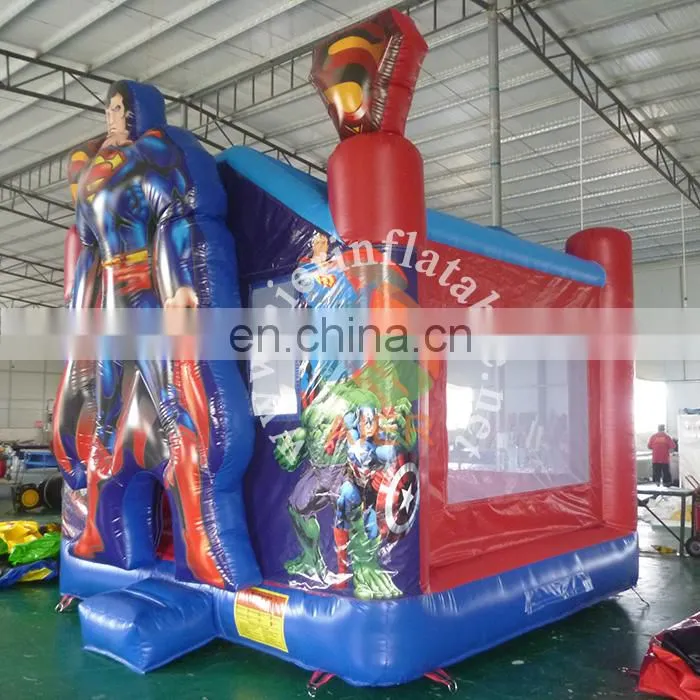 wholesale price bounce castle / vinyl inflatable castle / superman kids castle beds