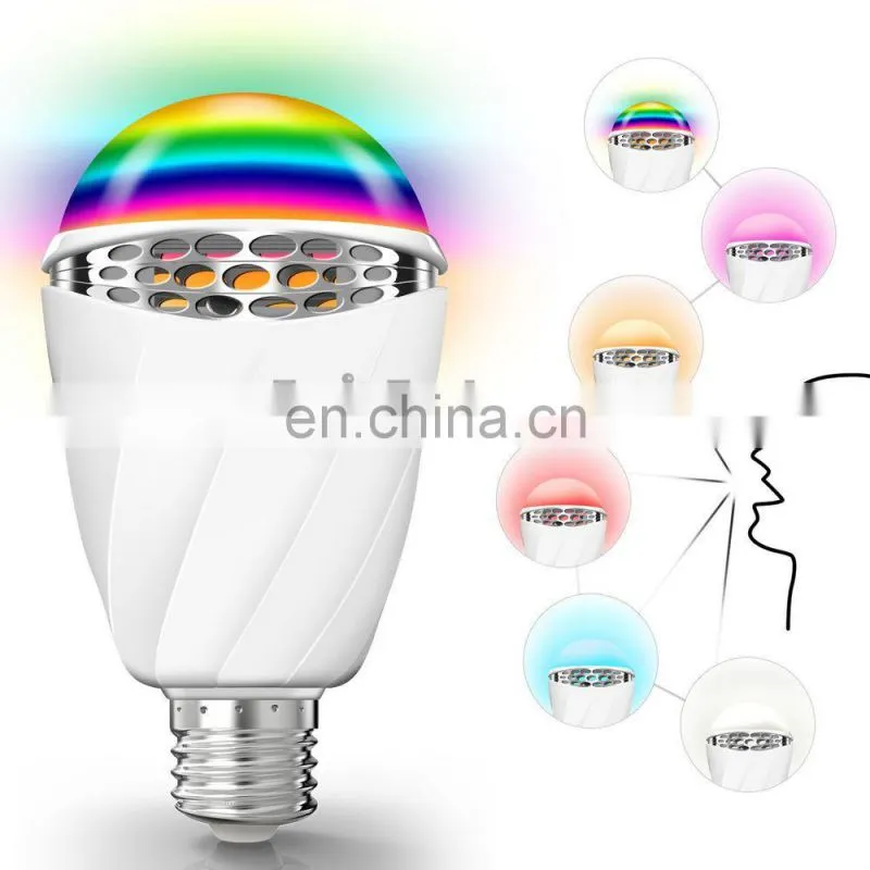 Smart Voice Bulb 3W LED Speech Recognize Bulb, Voice Control Lamp Color-changing Light in English Language E27 Base Holder