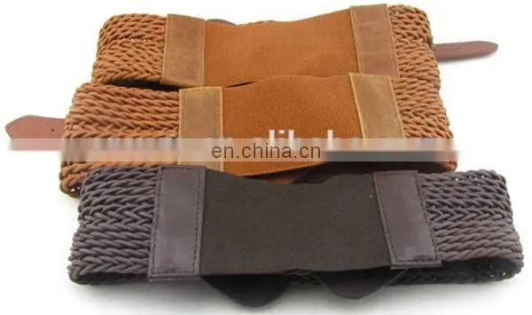 Fahion Elastic Braided Belt For Women Leather Bullet Belt