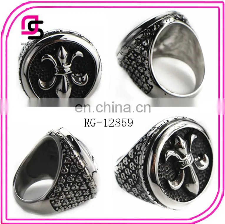 2014 fashion stainless steel rings with pattern design