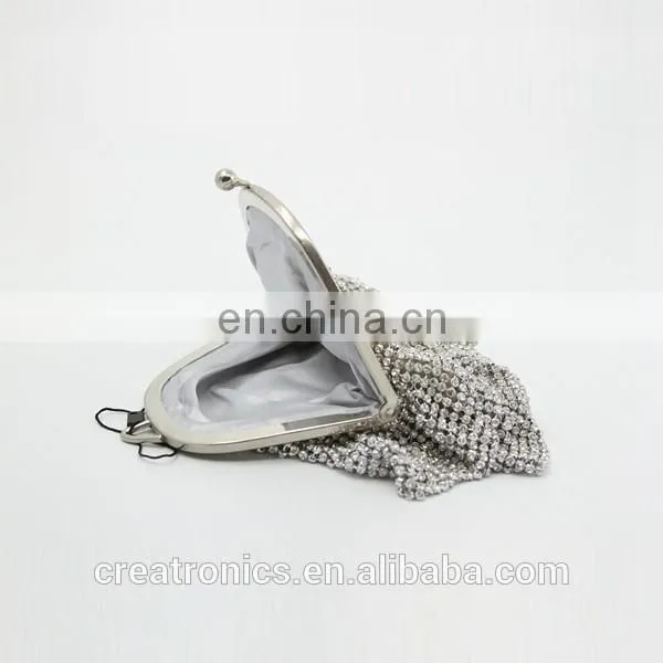 CR Korean designer developed shining diamonds surface skirt design metal frame fancy elegant indian clutch purses wholesale