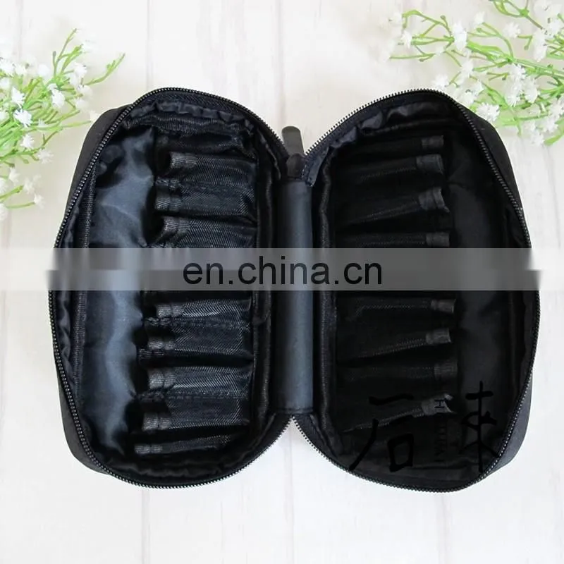 China 2016 hotsale essential oil bottle fancy cosmetic canvas travel bag for 10 bottles