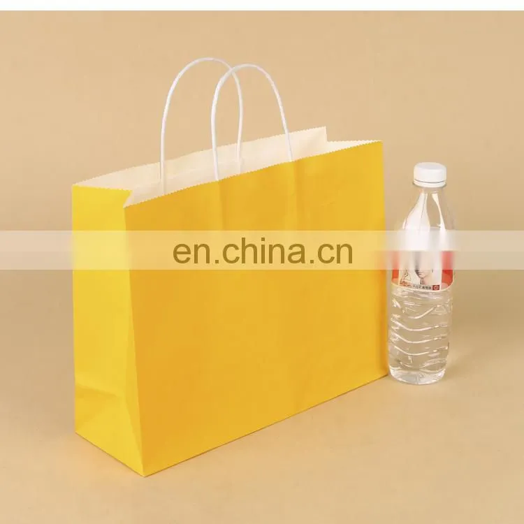 Accept logo printed twisted handle kraft paper bag