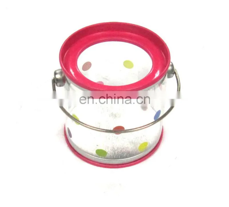 Plastic Round Tin Box With Handle